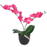 Planta artificial orquídea con macetero 30 cm roja 1