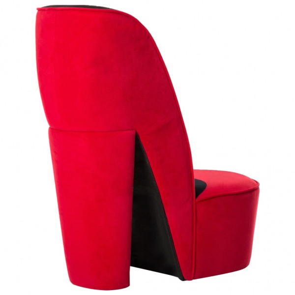 Sillón con forma de zapato de tacón terciopelo rojo M 3