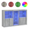 Aparador com luzes LED 162x37x100 cm cinzento sonoma 2