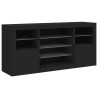 Aparador com luzes LED 142.5x37x67 cm preto 5