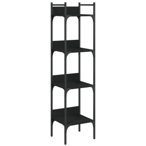 Librería de 4 estantes madera ingeniería negro 35x30x138.5 cm H