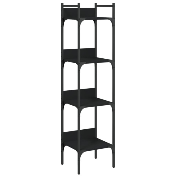 Librería de 4 estantes madera ingeniería negro 35x30x138.5 cm M 2