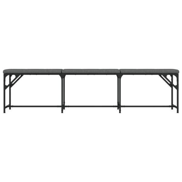 Banco de jantar 186x32x45 cm aço e tecido cinzento-escuro M 4