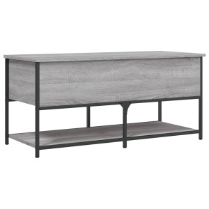 Banco de almacenaje madera ingeniería gris Sonoma 100x42.5x47cm H