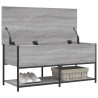 Banco de almacenaje madera ingeniería gris Sonoma 100x42.5x47cm 5