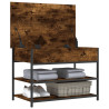 Banco zapatero madera de ingeniería roble ahumado 70x42.5x50 cm 5