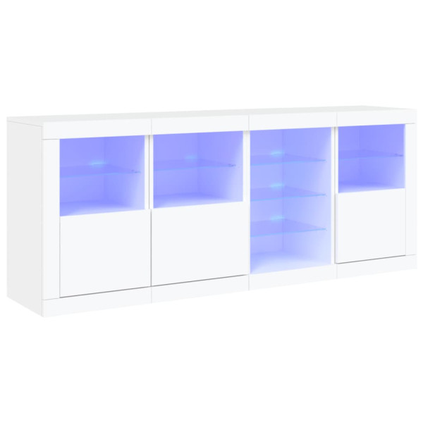 Aparador con luces LED blanco 164x37x67 cm M 2