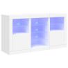 Aparador con luces LED blanco 123x37x67 cm 2