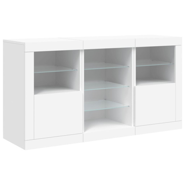 Aparador com luzes LED 123x37x67 cm branco M 5