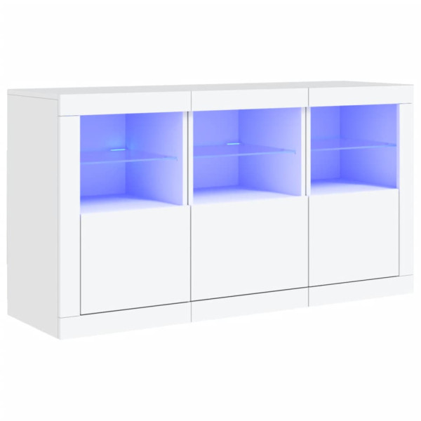 Aparador com luzes LED 123x37x67 cm branco M 2