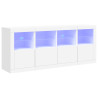Aparador com luzes LED 163x37x67 cm branco 2