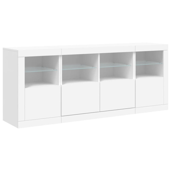 Aparador com luzes LED 163x37x67 cm branco M 5