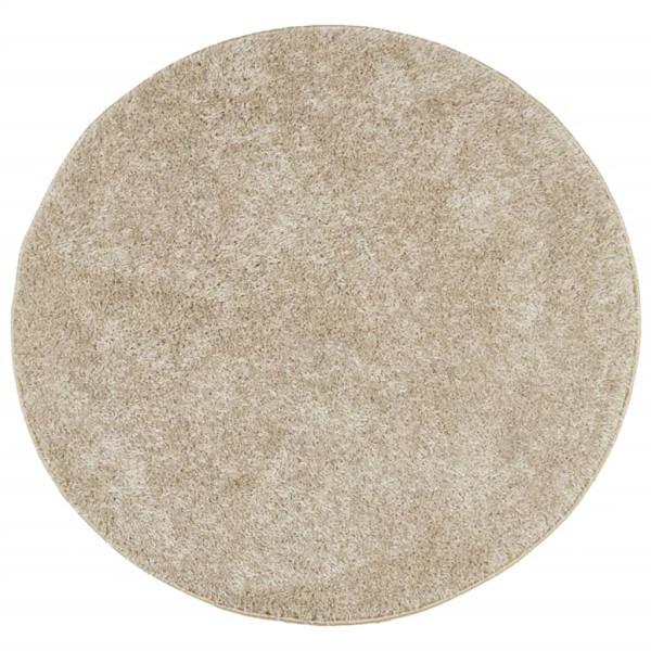Alfombra pelo largo aspecto brillante beige Ø 160 cm M 2
