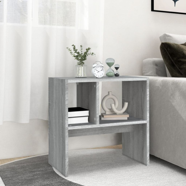 Mesa auxiliar de madera contrachapada gris Sonoma 50x30x50 cm M 3