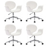 Cadeiras de jantar giratórias 4 pcs couro artificial branco 2