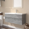 Mueble de baño con lavabo madera contrachapada gris Sonoma 3