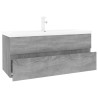 Mueble de baño con lavabo madera contrachapada gris Sonoma 1