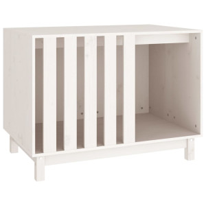 Caseta para perros madera maciza de pino blanco 90x60x67 cm H