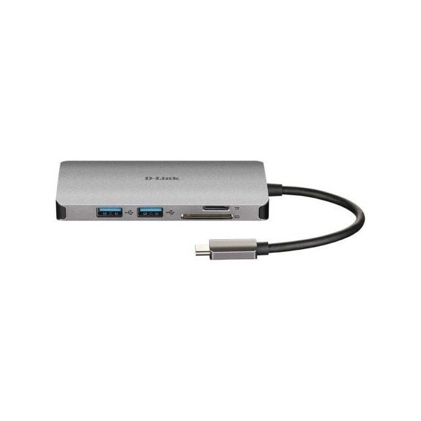 Docking D-Link USB tipo-C DUB-M810 gris M 2