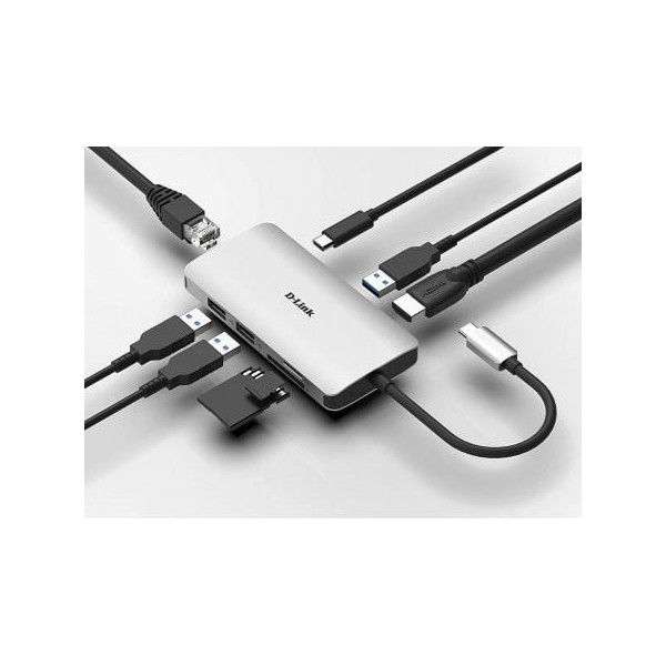 Docking D-Link USB tipo-C DUB-M810 gris M 4