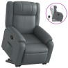 Sillón reclinable elevable cuero artificial gris 2
