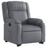 Sillón reclinable elevable cuero artificial gris 3