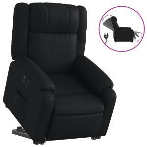 Sillón reclinable y elevable eléctrico cuero sintético negro H