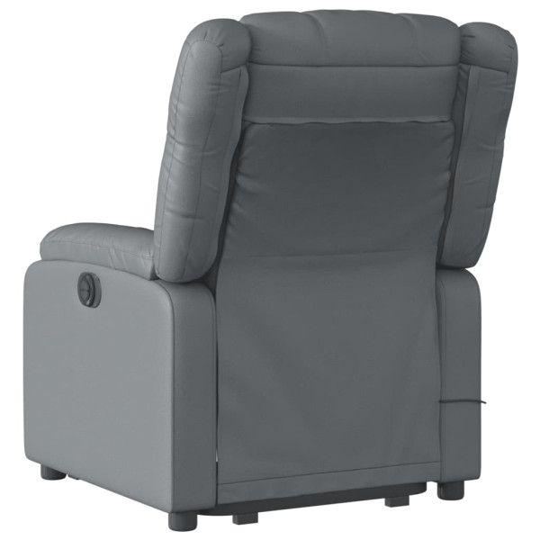 Sillón reclinable de masaje de pie cuero artificial gris M 4