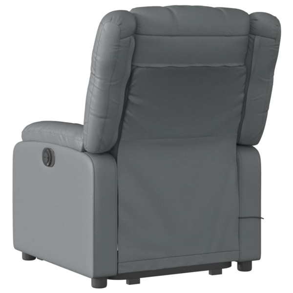 Sillón de masaje elevable eléctrico cuero sintético gris M 4