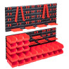 103 pcs kit caixas arrumação c/ painéis parede vermelho e preto 1