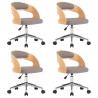 Sillas comedor giratorias 4 uds madera curvada tela gris taupe 2