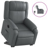 Sillón reclinable elevable eléctrico de cuero sintético gris 2