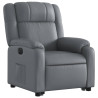 Sillón reclinable elevable eléctrico de cuero sintético gris 3