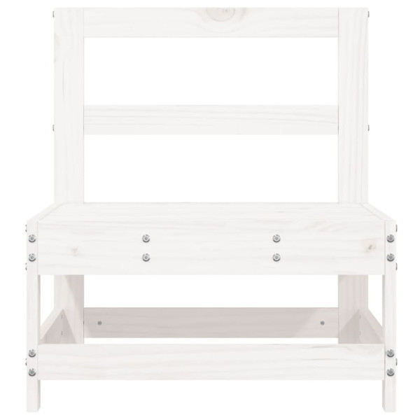 Sofás de centro para jardim 2 pcs madeira pinho maciça branco M 4