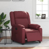 Sillón reclinable eléctrico de cuero sintético rojo tinto 1