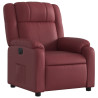 Sillón reclinable eléctrico de cuero sintético rojo tinto 3