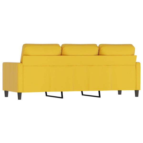 Sofá de 3 lugares 180 cm veludo amarelo M 5