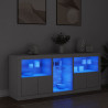 Aparador con luces LED blanco 162x37x67 cm 3