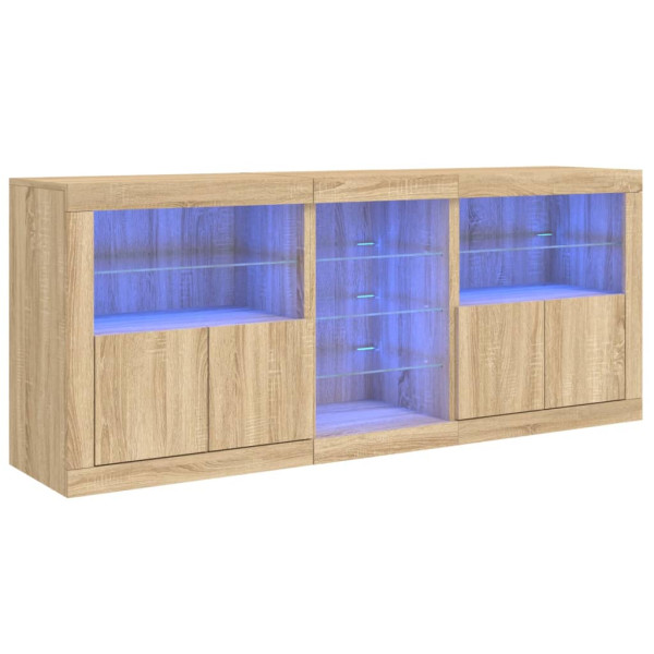 Aparador com luzes LED 162x37x67 cm carvalho sonoma M 2