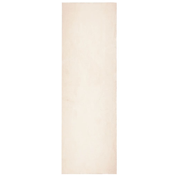 Alfombra de pelo corto suave lavable HUARTE beige 80x250 cm M 2