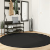 Alfombra de pelo corto suave lavable HUARTE negro Ø 200 cm 1