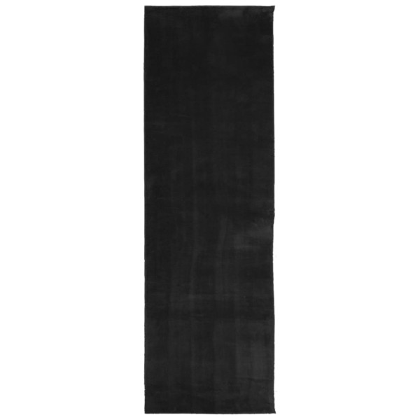 Tapete de cabelo curto suave e lavável HUARTE preto 80x250 cm M 2