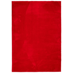 Tapete pelo curto macio e lavável HUARTE 140x200 cm vermelho H