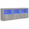 Aparador con luces LED gris Sonoma 181.5x37x67 cm 2
