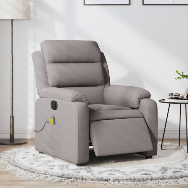 Sillón reclinable de masaje eléctrico tela gris taupe D