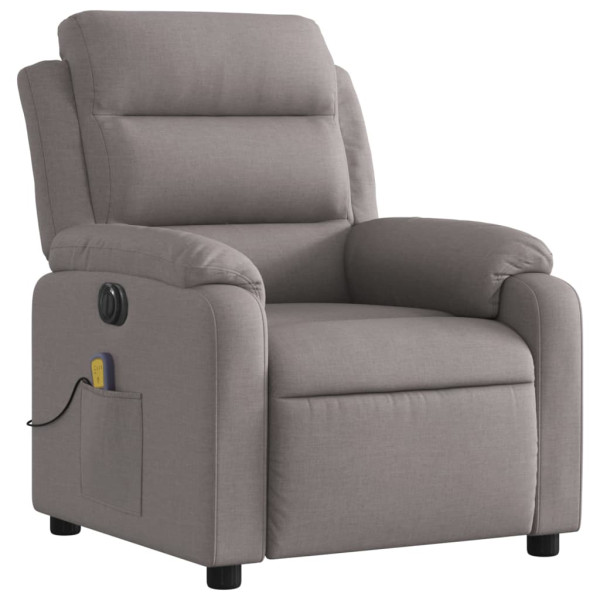 Sillón reclinable de masaje eléctrico tela gris taupe M 3