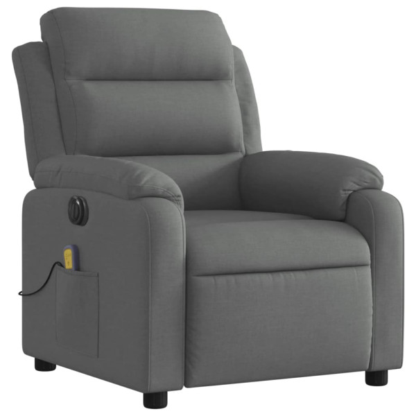 Sillón reclinable de masaje eléctrico tela gris oscuro M 3