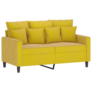 Sofá de 2 lugares veludo 120 cm amarelo H