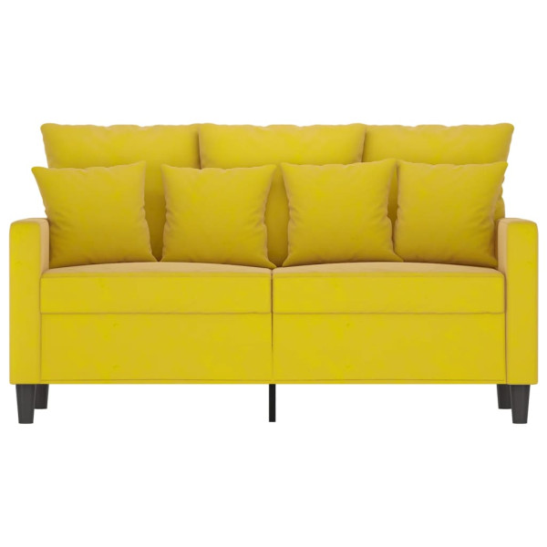 Sofá de 2 lugares veludo 120 cm amarelo M 3