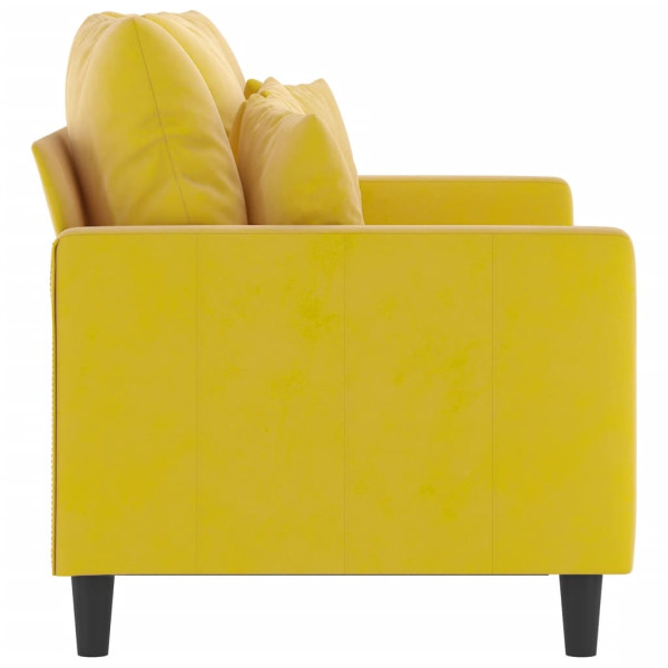 Sofá de 2 lugares veludo 120 cm amarelo M 4